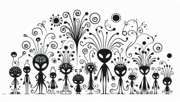 Aliens with Antennas Graphics for Bold Brand Illustrations