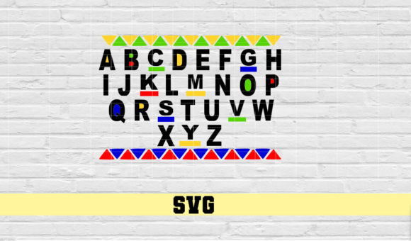 Alphabet Colorful Triangle Border - Graphics for Crafts