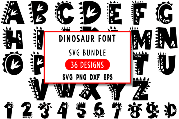 Dinosaur Font SVG Graphics for Crafts and Kids Content