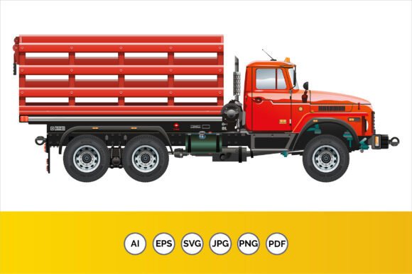 Farm Truck Semi Medium Car for Transport Graphics and Illustrations