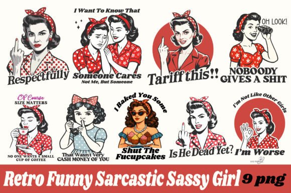Funny Retro Woman PNG Review for Real Embroidery