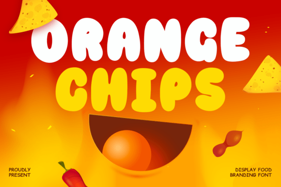 Orange Chips Fonts for Playful Display Designs