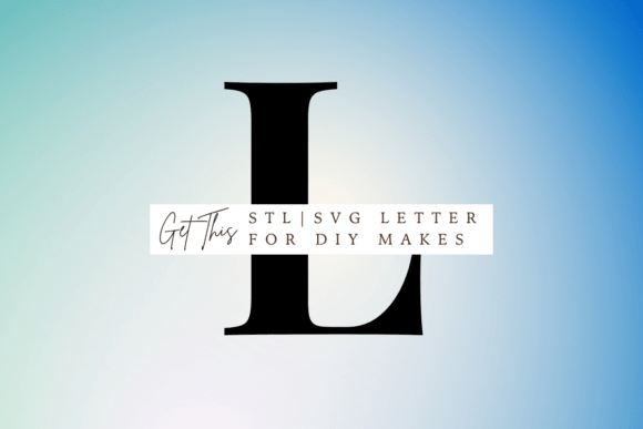 Playfair Display Letter L SVG and STL for 3D Printing & Signs Amp