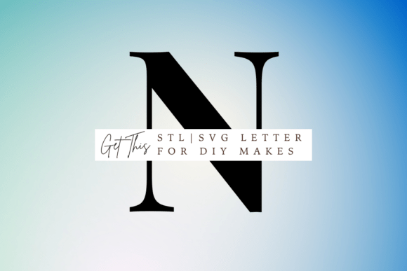 Playfair Display Letter N for 3D Printing and Signs Amp