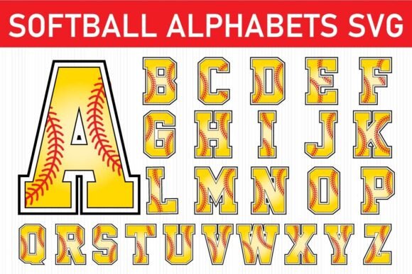 Softball Letters and Numbers Svg Bundle: Graphics for Crafts