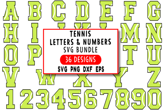 Tennis Letters and Numbers SVG for Crafts and Graphics