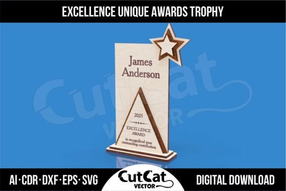 Trophy with Triangle - Award Sign for Laser Cutting Signs