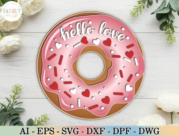 Valentine s Day Door Hanger Svg for Laser Cutting & Winter Amp